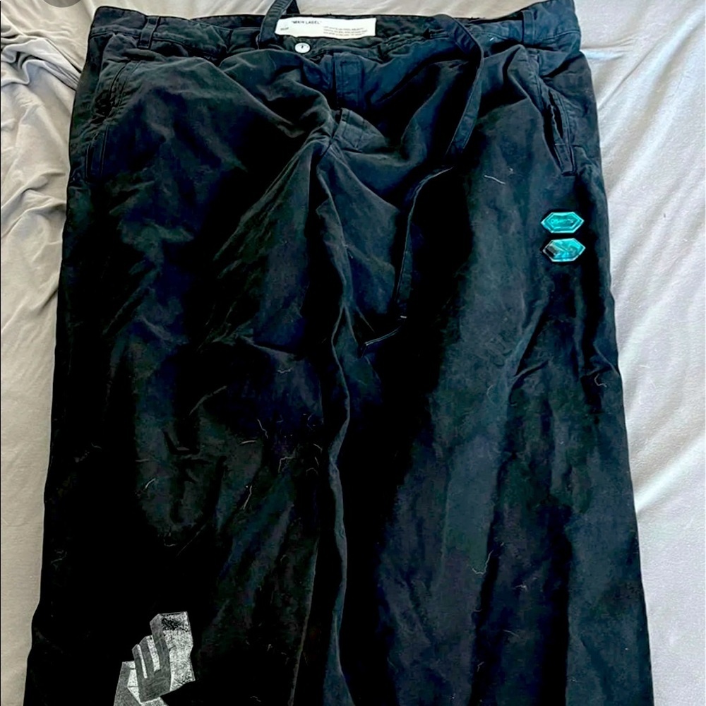 Off white fisherman pants with waist band